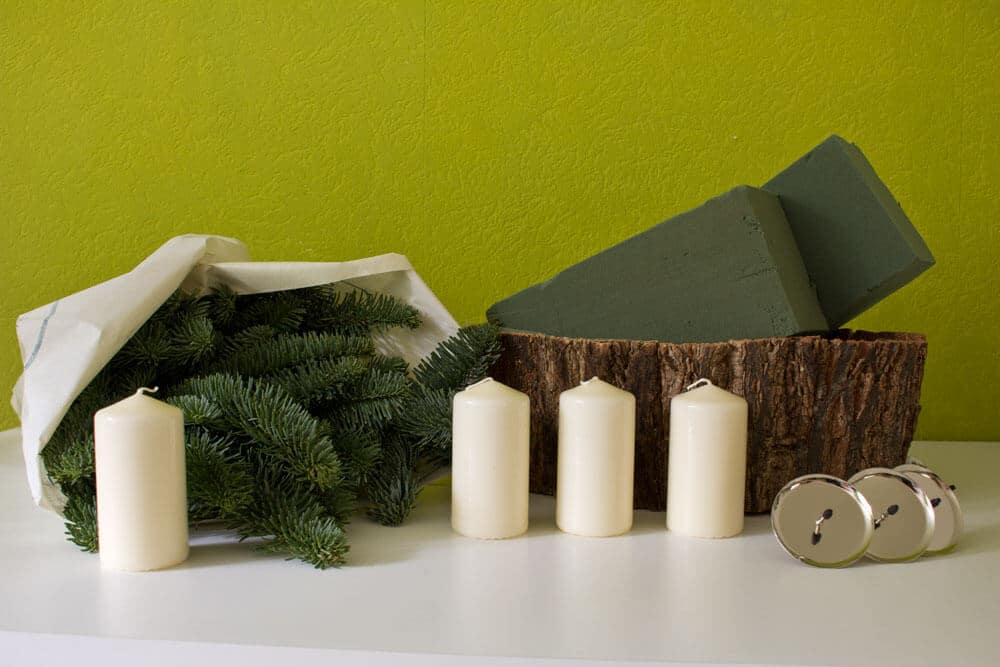 Materialien für den Adventskranz